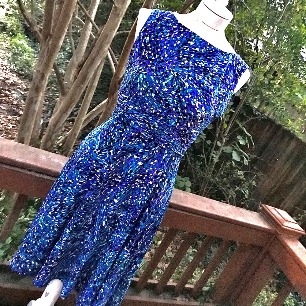 Eliza J Fit & Flare Multi-Print Dress - Picture 5 of 10